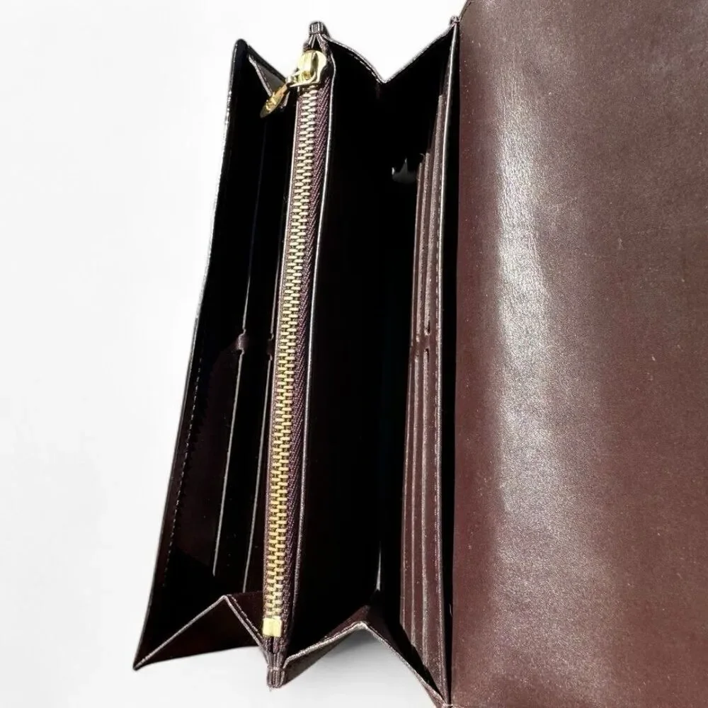 Louis Vuitton Vernis Sarah Wallet Amarante Monogram Patent Leather M90152 Luxury